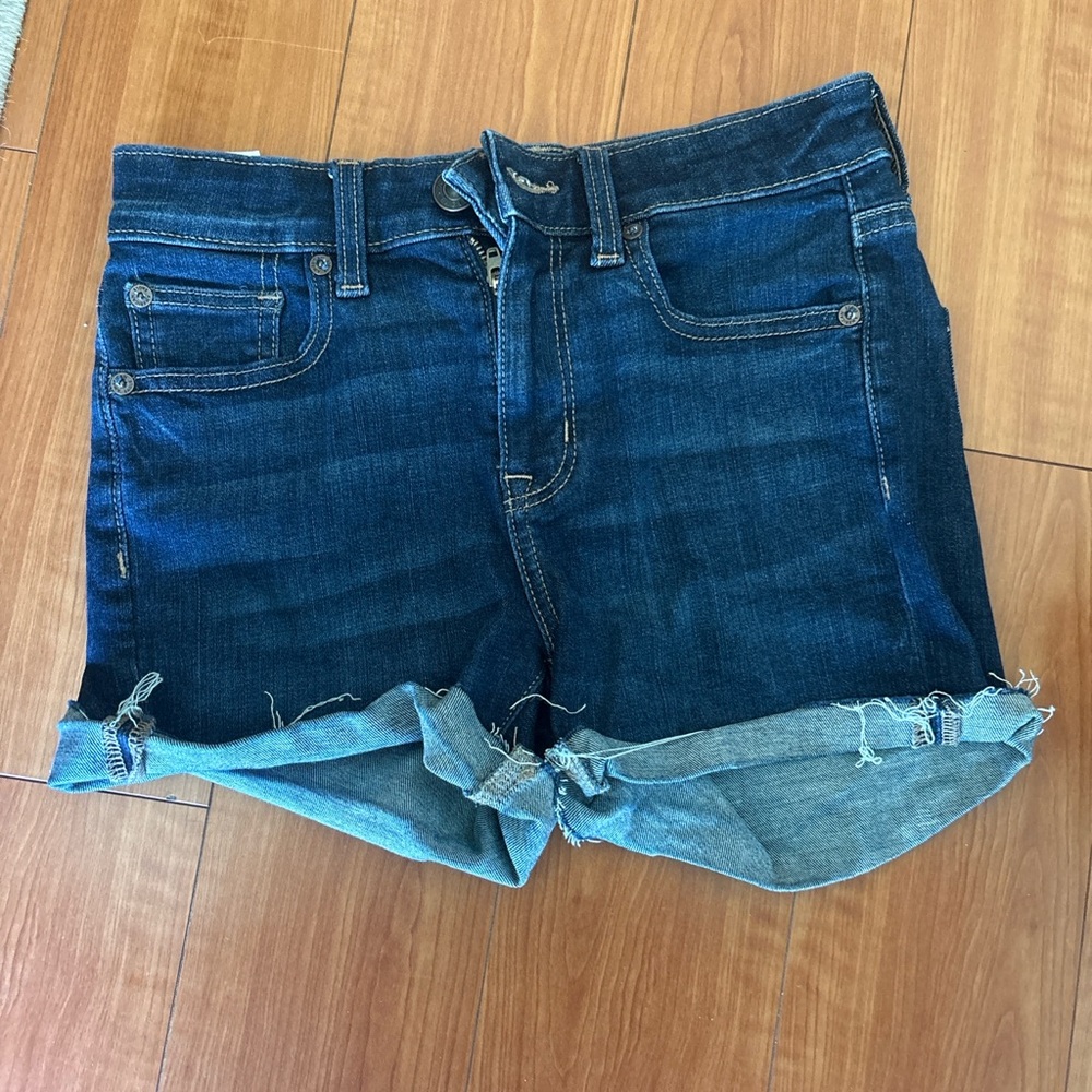 American Eagle Outfitters Blue Jean Shorts Distressed Cut-Off